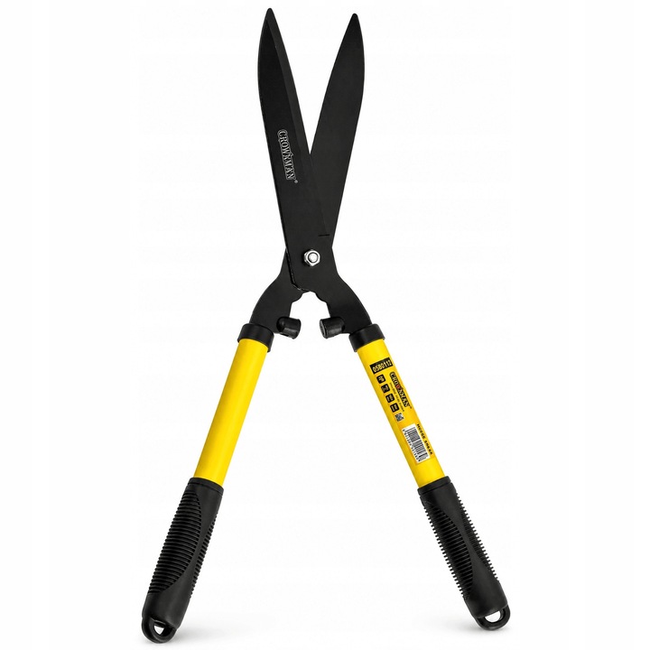 Foarfeca gard viu CROWNMAN 54 cm, foarfeca manuala gradina pentru arbusti, tufe, iarba si plante ornamentale, lame din otel carbon cu strat anticoroziv, manere ergonomice antiderapante