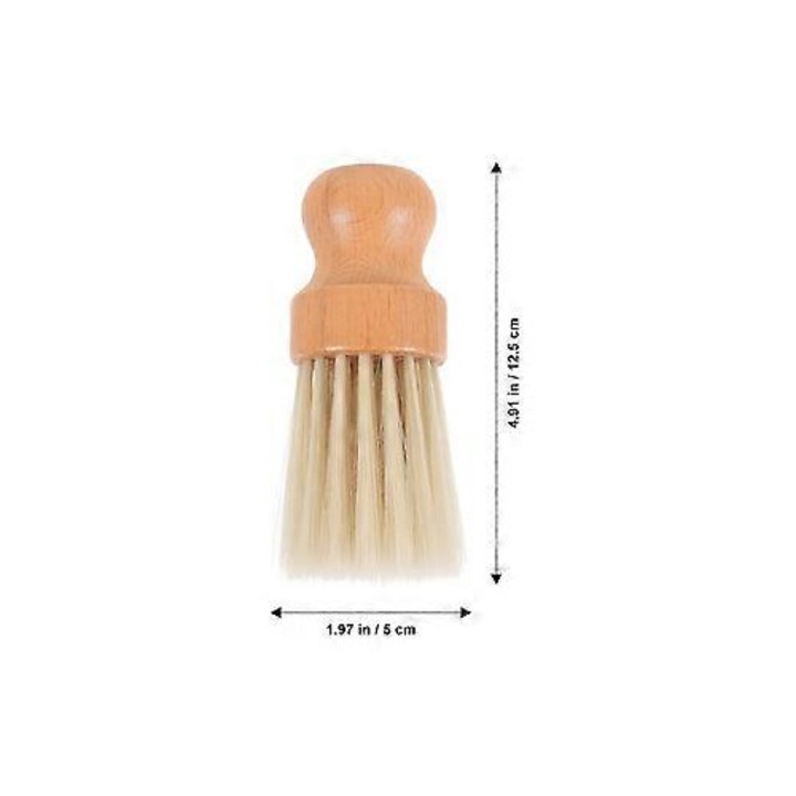 Set 4 perii de curatare, maner lemn fag, par moale, 12.5x5x5cm, alb