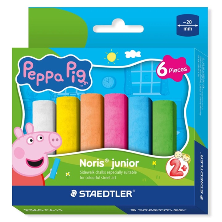 Креда за тротоар Noris Junior - 6 бр. Peppa Pig
