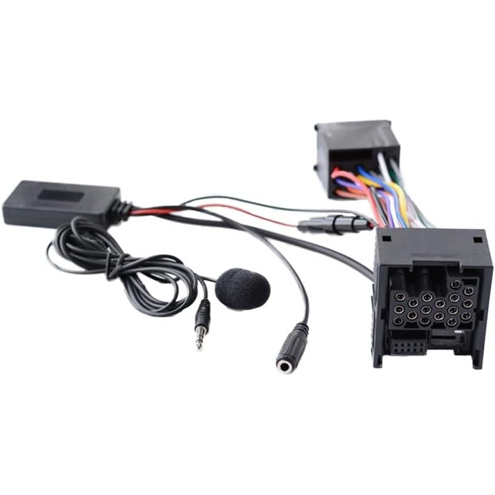 Bluetooth 5.0 Aux adapter mikrofonnal, kihangosító funkcióval, 5-12V tápellátás, 10 tűs csatlakozó, kompatibilis a 3-as sorozat E46 2002-2006 modellekkel