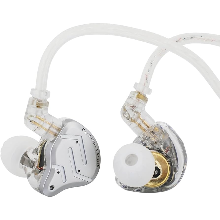 Casti KZ Acoustics ZSN Pro 2 Gen, IEM, Hybrid 1BA+1DD 10mm, metal, HIFI, Sport, Anularea zgomotului, Microfon HD, Arigint