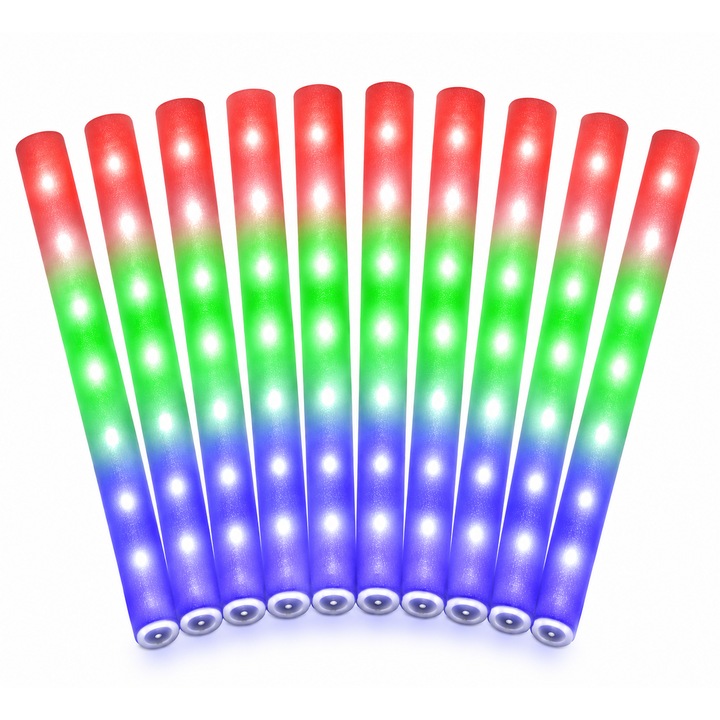 Set 10 baghete multicolor pentru petreceri, dans, scena si efecte vizuale spectaculoase
