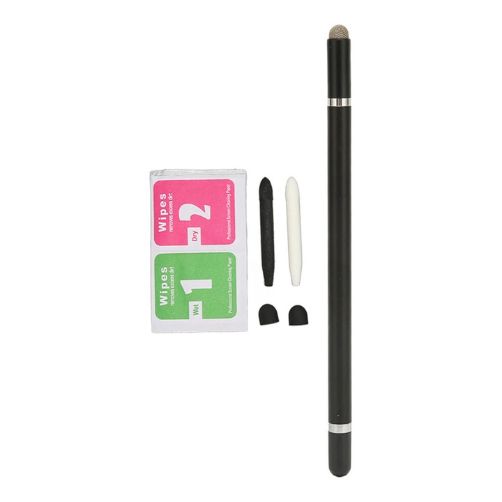 Stylus capacitiv precis, aliaj, varf fibra, universal, compact