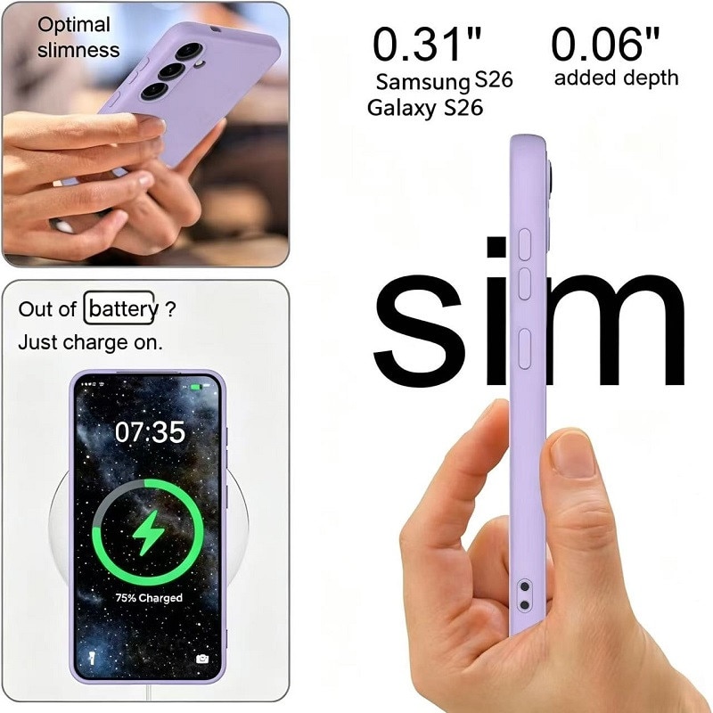 Husa pentru Samsung Galaxy A57 OEMG® Silicon case, protectie militara, interior din microfibra-Violet Deschis