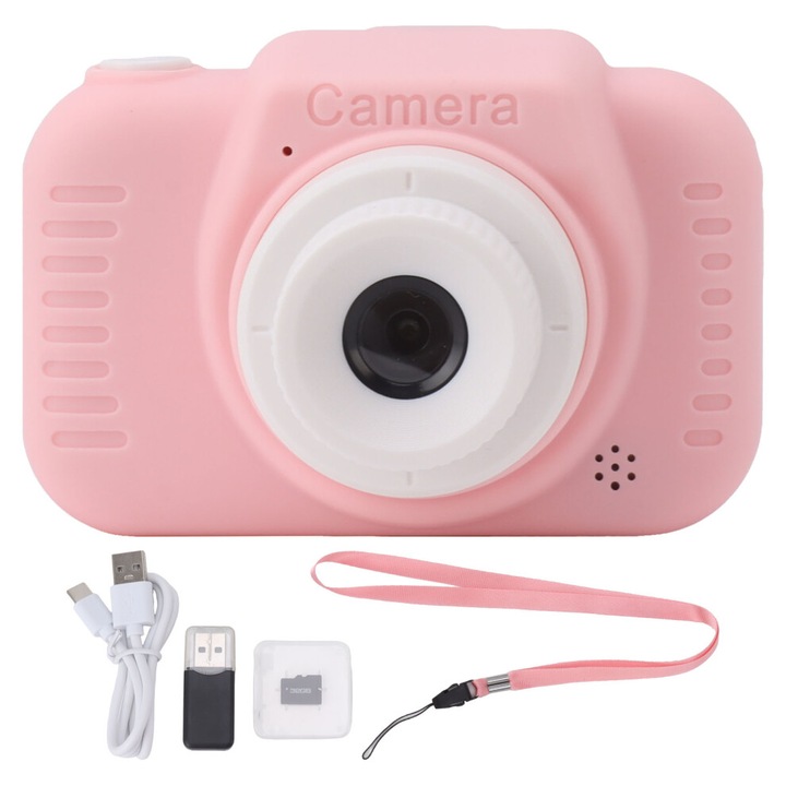 Camera video copii, 1080p, recunoastere faciala, cadre foto creative, 32GB, USB, compacta