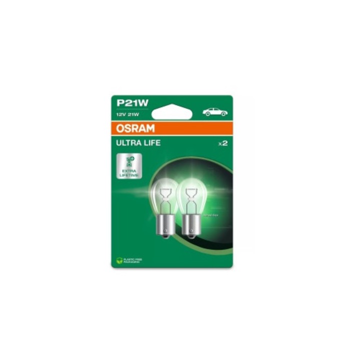 2 db 12V P21W izzó készlet, Osram Ultra Life bliszter