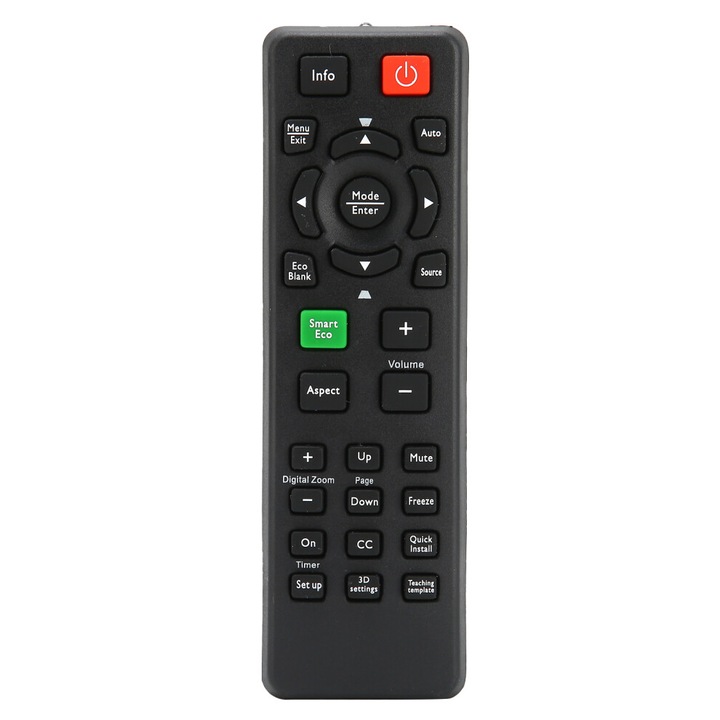 Távirányító videoprojektorokhoz, BenQ kompatibilis, TV audio funkció, fekete, univerzális