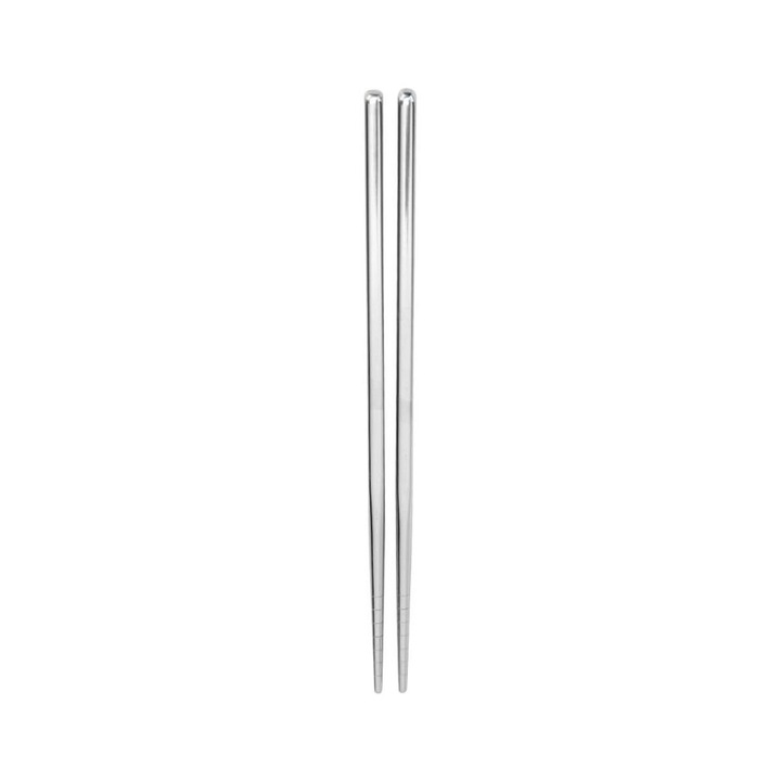 Rozsdamentes acél evőpálcikák, újrafelhasználható, varratmentes, fényes, 23cm