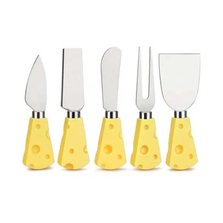 Set 5 piese cutite pentru branza, inox