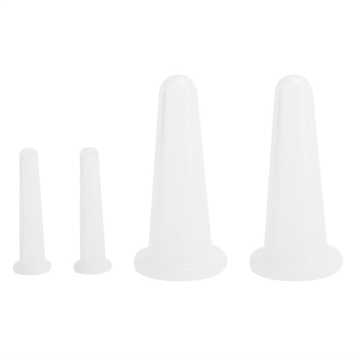 Set 4 ventuze faciale silicon, anti-imbatranire, fermitate, diverse dimensiuni