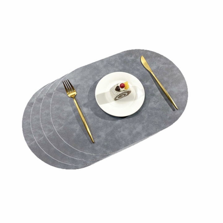 Set 2 suporturi masa, piele ecologica, rezistente la caldura, antiderapante, 45x30cm