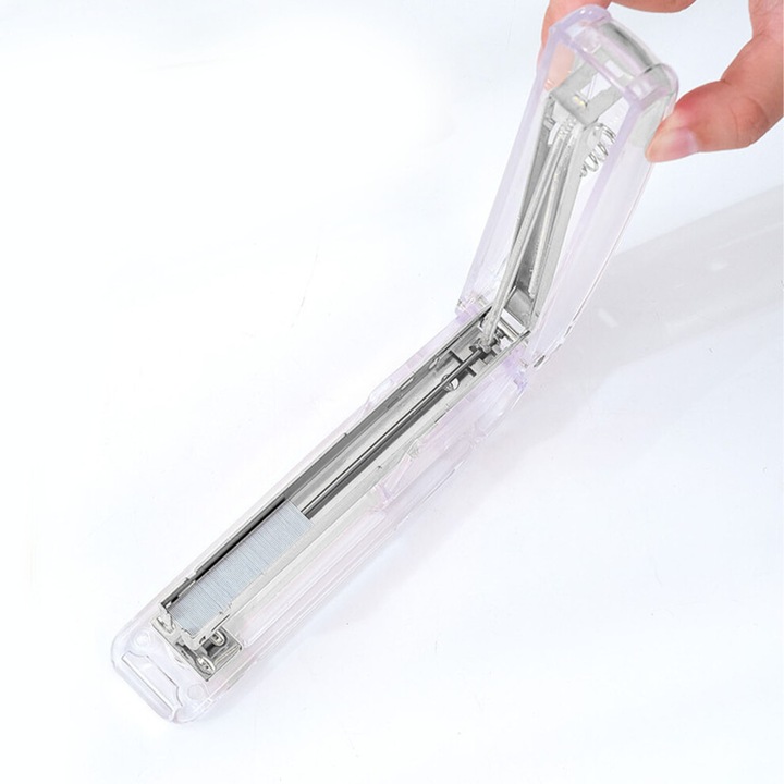 Capsator birou, acrilic metal, ergonomic, argintiu