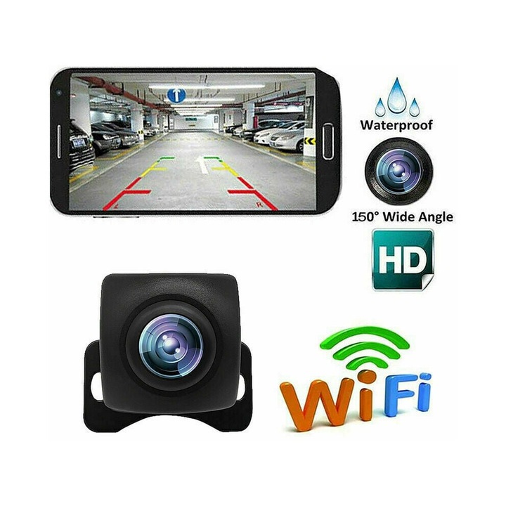 Wi-Fi tolatókamera, állítható, időjárásálló, H.264 videó, többszínű