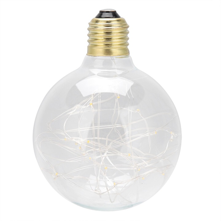 Bec LED vintage Edison, COB EPISTAR, meleg fény, 60x120mm