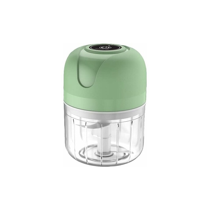 Mini tocator electric, lame inox, 2 recipiente, 2 cani, fara fir, portabil