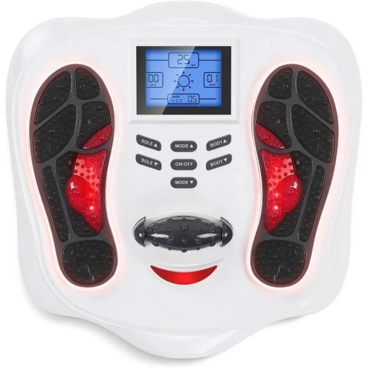 EMS TENS масажор за крака, 25 режима, 99 нива, бял