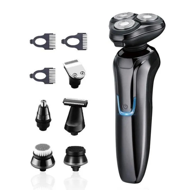 Aparat de ras electric 3D, trimmer 6 in 1, impermeabil IPX6, umed-uscat