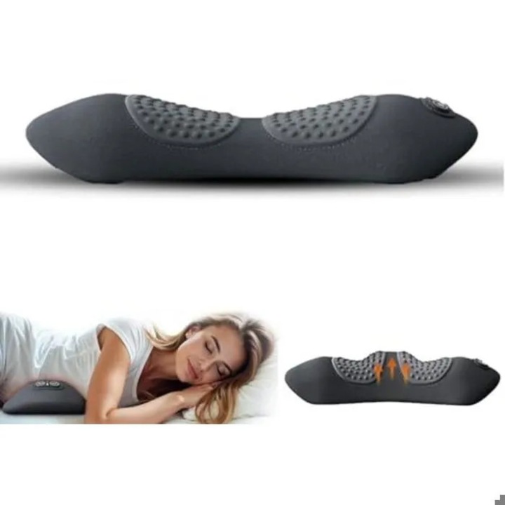 Aparat de masaj electric 3-in-1, tractionare, vibratii, compresa calda, multicolor