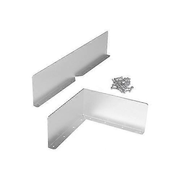 Set 2 protectii scurgere acoperis aluminiu argintiu 16x2cm