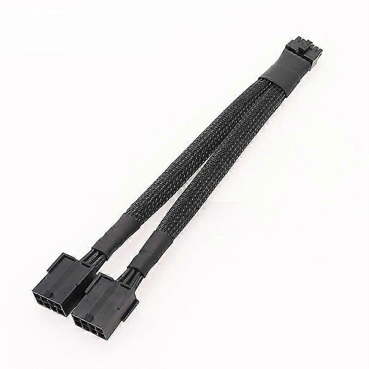 Cablu adaptor PCIe 12VHPWR 12 pini la dual 8 pini, negru, 20cm