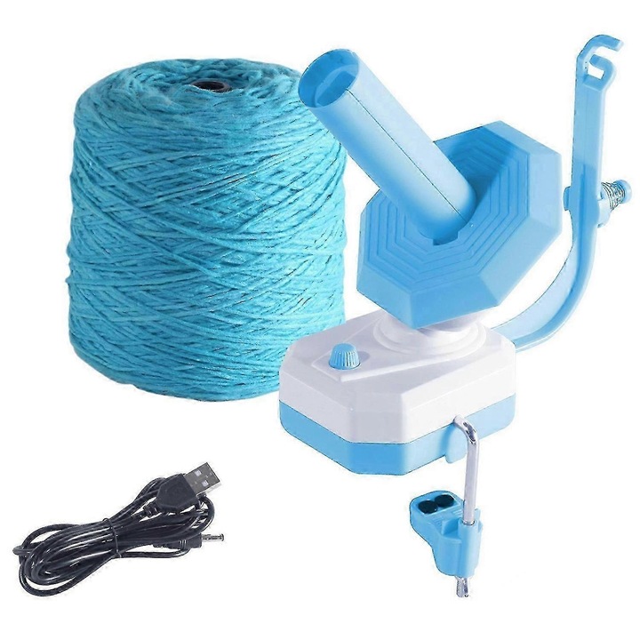 Masina electrica de bobinat fire, capacitate 10 oz, roz-albastru, 30x22x14cm
