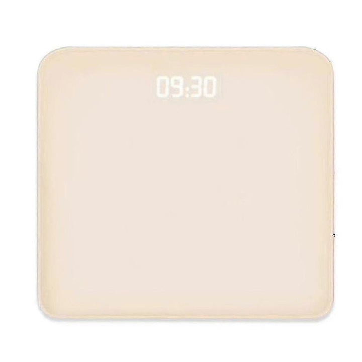 Ceas desteptator covor cu LED si spuma memorie 40x38cm alb