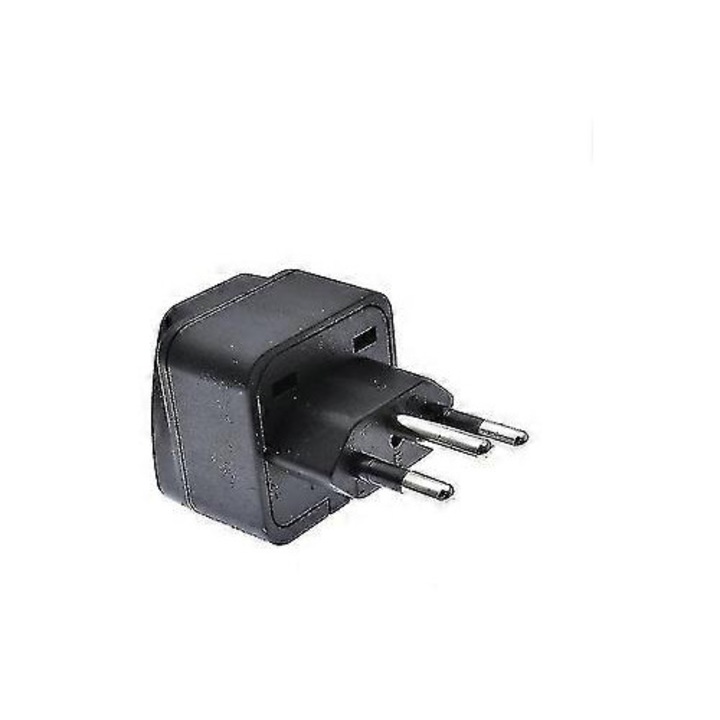 Универсален адаптер за контакт с 3 пина, черен, 250V 10A