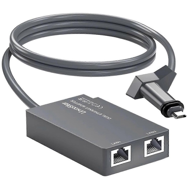 Ethernet кабелен адаптер за Starlink Gen 2, сив, 1 бр