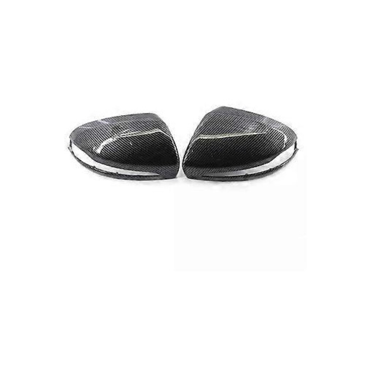 Capace oglinzi auto, carbon/negru, ABS, set 2 buc, pentru Benz C E GLC W205 X253 W213 W222, 2014-2020