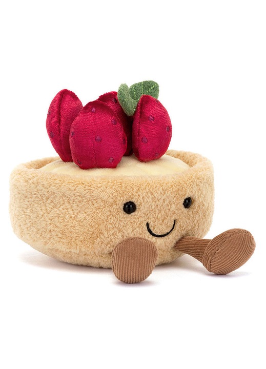 Többszínű kulcstartó, aranyos design, epres pite minta