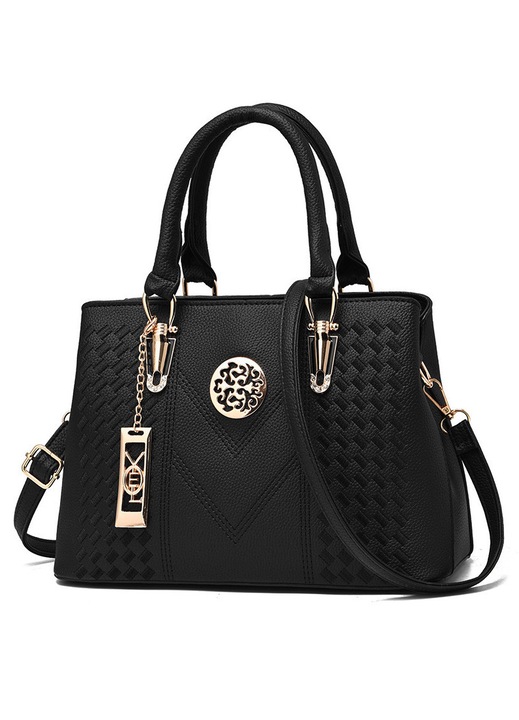 Himzett noi taska, kezitaska, nagy kapacitasu, egyedi crossbody taska, fekete