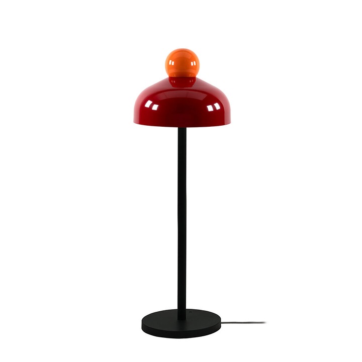Lampa podea, rosu cu accente portocalii, metal lucios, 136x33cm