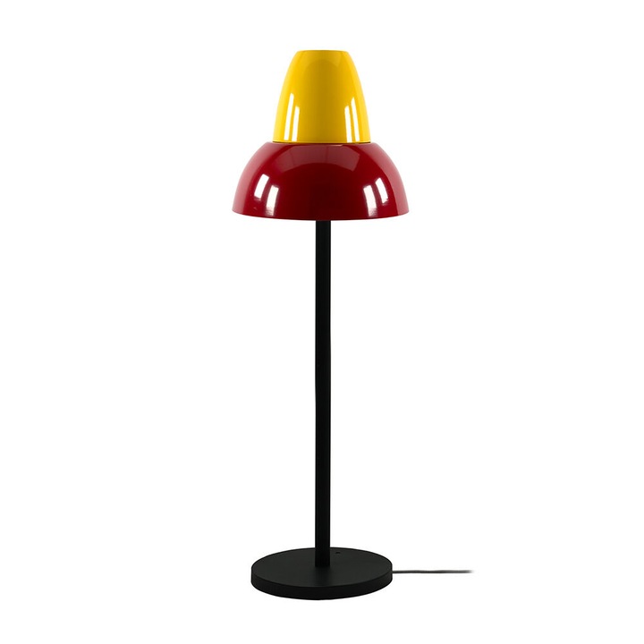 Lampa de podea, metalica, rosu-galben, 132x35cm