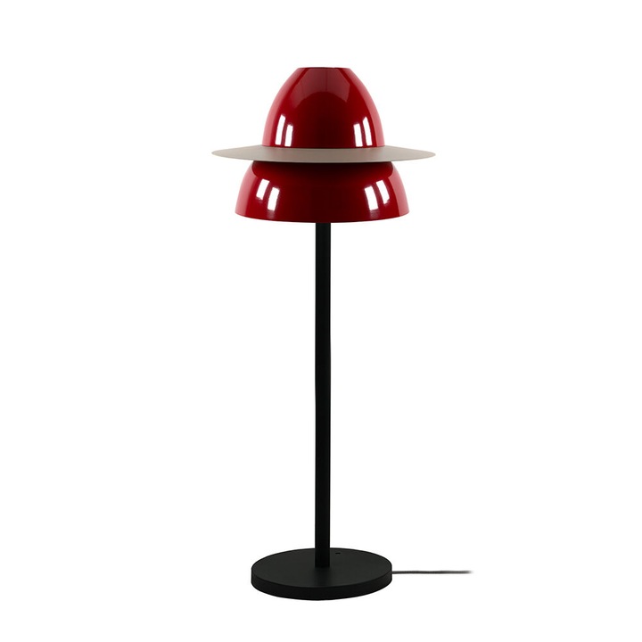 Lampa podea rosie, 130x45cm, o sursa lumina, otel, bej