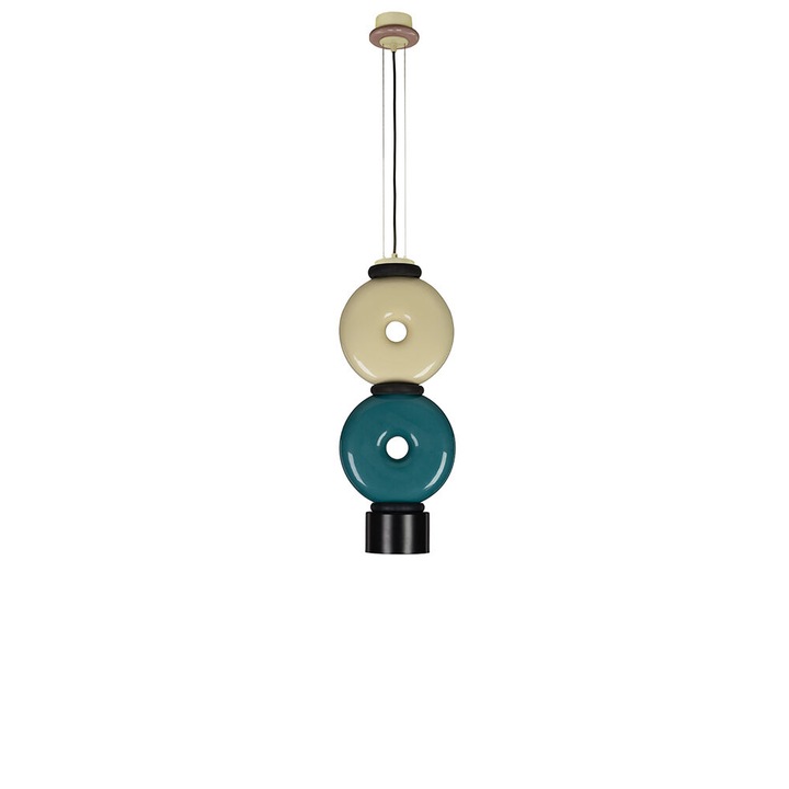 Lampadar ceramic bicolor crem marin 160cm