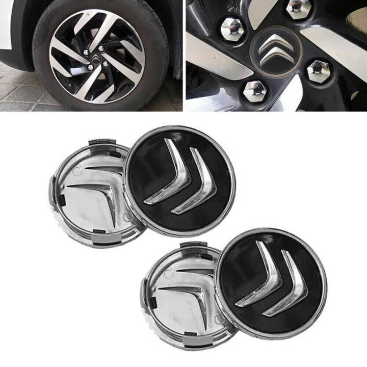 Kerékközép kupak 60mm fekete Citroen C4-hez