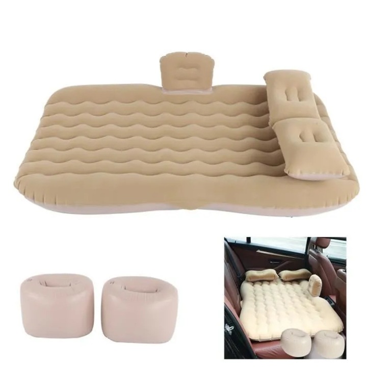 Felfújható matrac, PVC flocking, 132x80x15cm, 2 személyes, elektromos pumpával ellátott szett