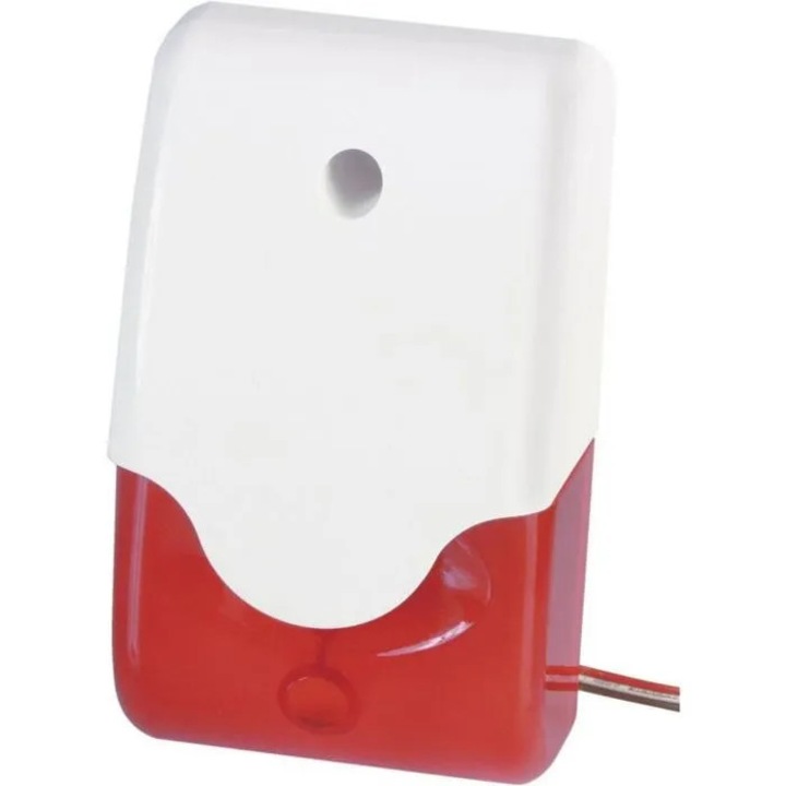 Sziréna piros villogóval 100 dB beltéri kültéri 12V DC