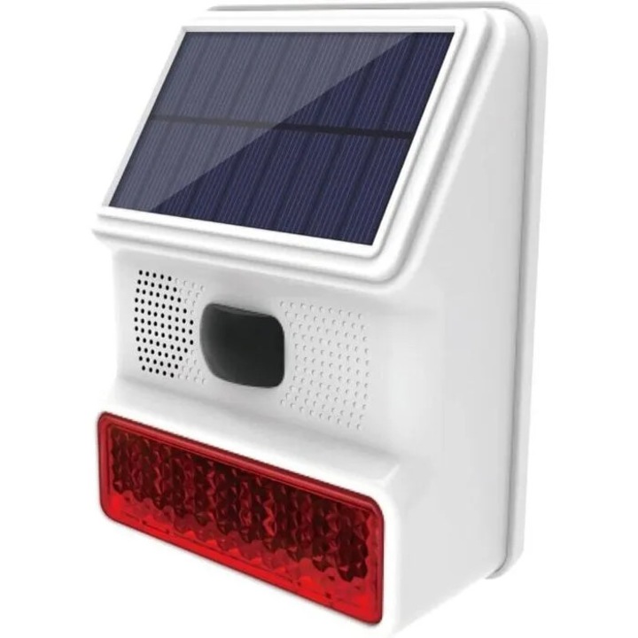 Szolár kültéri sziréna 110 dB IP67 12m mozgásérzékelés