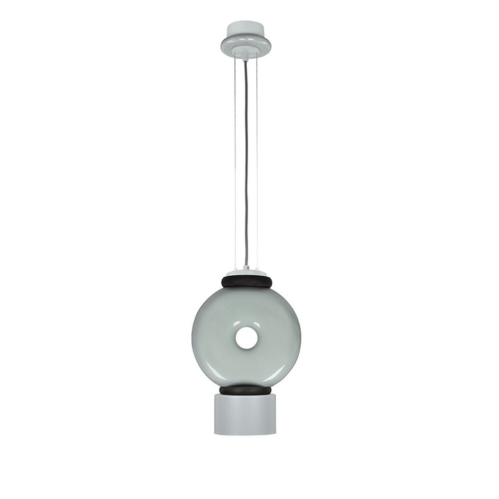 Szürke kerek kerámia függőlámpa 22cm