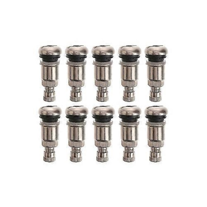 Set 10 valve roti, inox, argintiu, 4.4x1.7x0.9cm