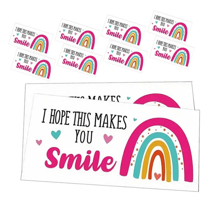 Set 50 felicitari multumire afaceri mici, hartie groasa, colorate, 10x15cm