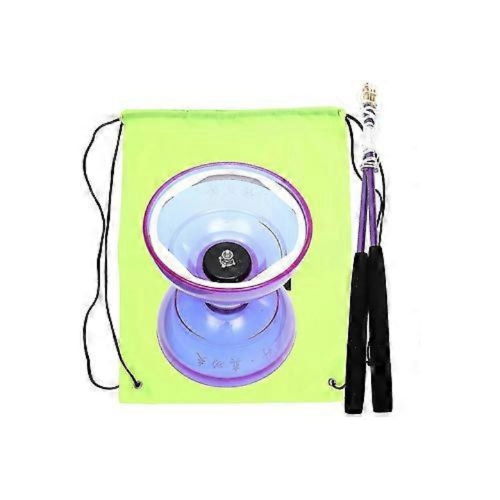Diabolo profesional, TPU, mov, 14.7x12.8x12.8cm, set complet