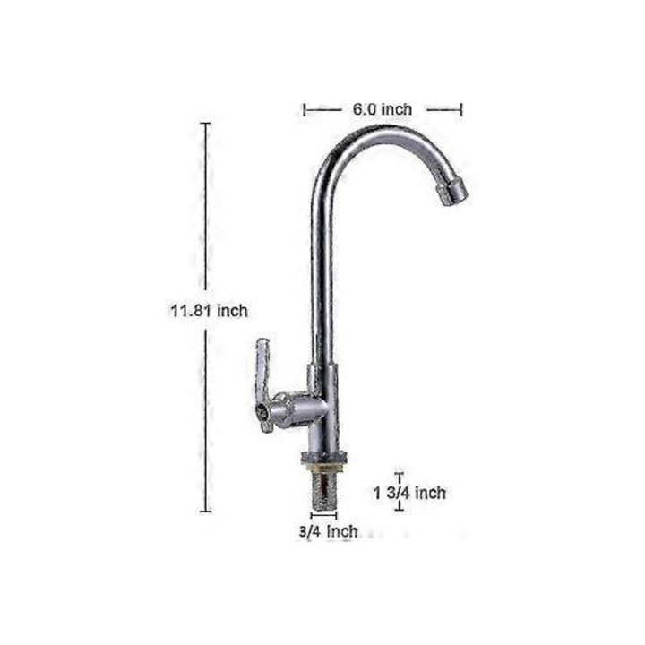 Baterie chiuveta OEM, monocomanda, arc inalt, inox, 10xO18-38mm