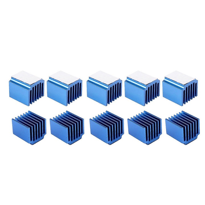 10 db kék alumínium hűtőborda készlet 15x14x13mm 3D nyomtatóhoz
