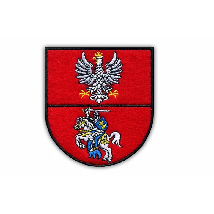 Hímzett embléma Podlaskie, fekete, 9.5x7.9cm, mágneses hátlap