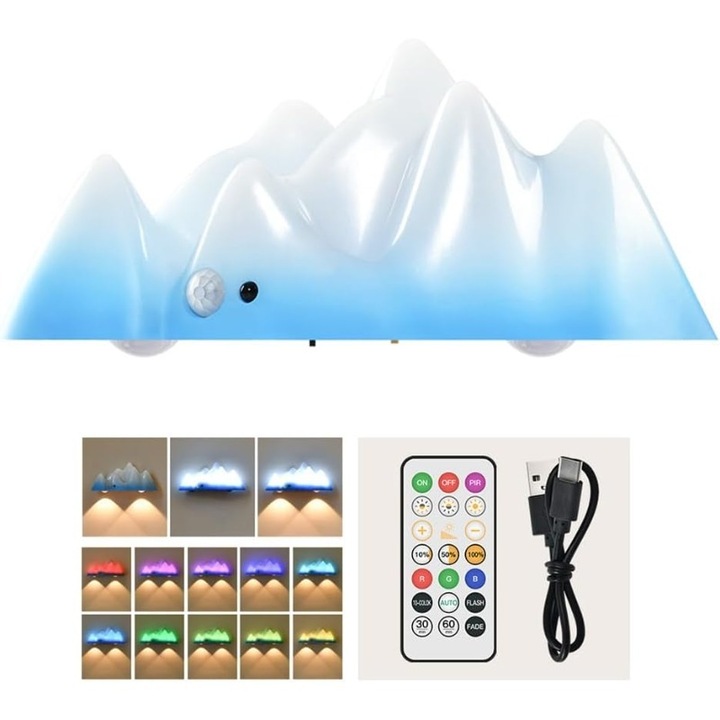 DEAMAK LED lámpa jég, érzékelő, távirányító, fehér, 17.8x6x7.8cm