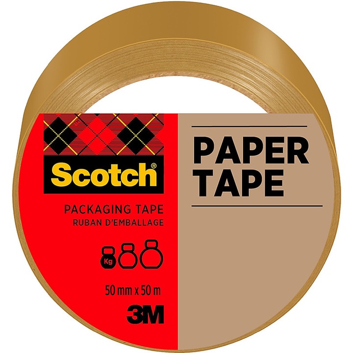 Banda adeziva Scotch Mailing 50mmx50m maro hartie