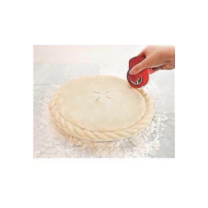 Ръчен нож за тесто, модел решетка, пластмаса, 15x5см