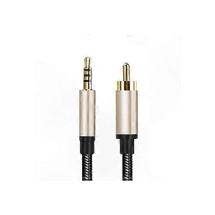 Cablu audio coaxial digital 3.5mm la RCA, cupru pur, negru, 1.5m